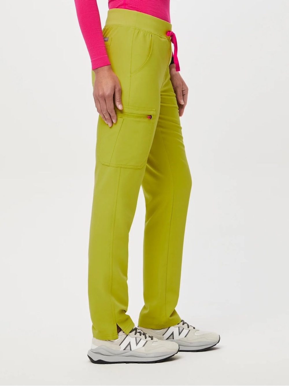 FIG Clothing High Waisted Yola Skinny Scrub Pants in Limeade
Small Petite